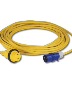 MARINCO 50' Cordset with European Plug, 16A 230V, Yellow