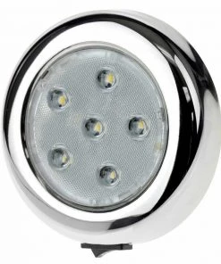 WEST MARINE Stainless Steel Surface-Mount 4" LED Light with Switch, White