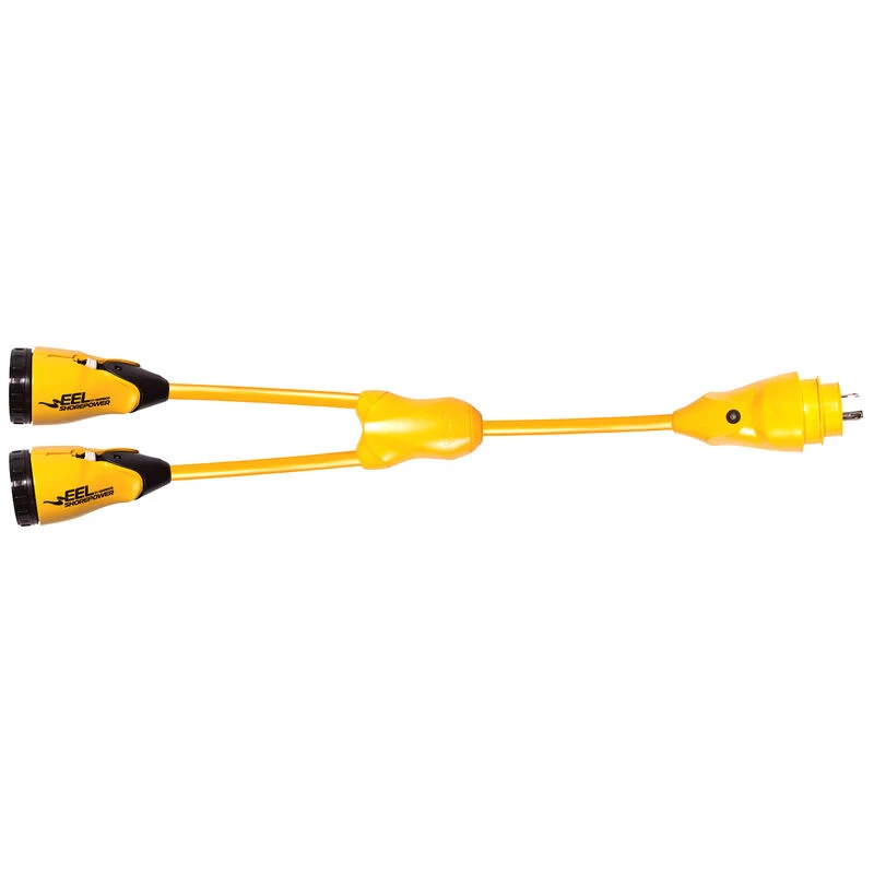 MARINCO EEL Y Adapter, 30A 125V Male to 2-30A 125V Females 1 MARINCO EEL Y Adapter, 30A 125V Male to 2-30A 125V Females
