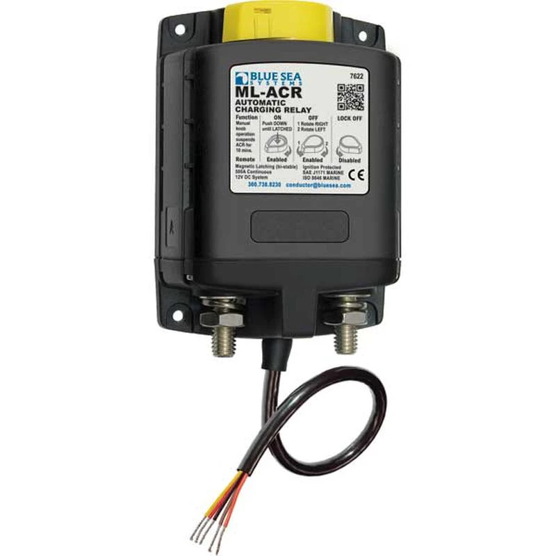 BLUE SEA SYSTEMS ML-ACR Automatic Charging Relay with Manual Control, 500A 1 BLUE SEA SYSTEMS ML-ACR Automatic Charging Relay with Manual Control, 500A