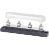 BLUE SEA SYSTEMS Common 150A BusBar, Four 1/4"-20 Studs with Cover