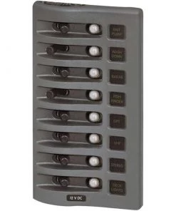 BLUE SEA SYSTEMS WeatherDeck® Waterproof Circuit Breaker Panel, 8 Position
