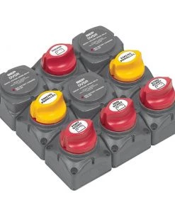 MARINCO Battery Distribution Cluster for Triple Outboard Engine, Four Battery Banks