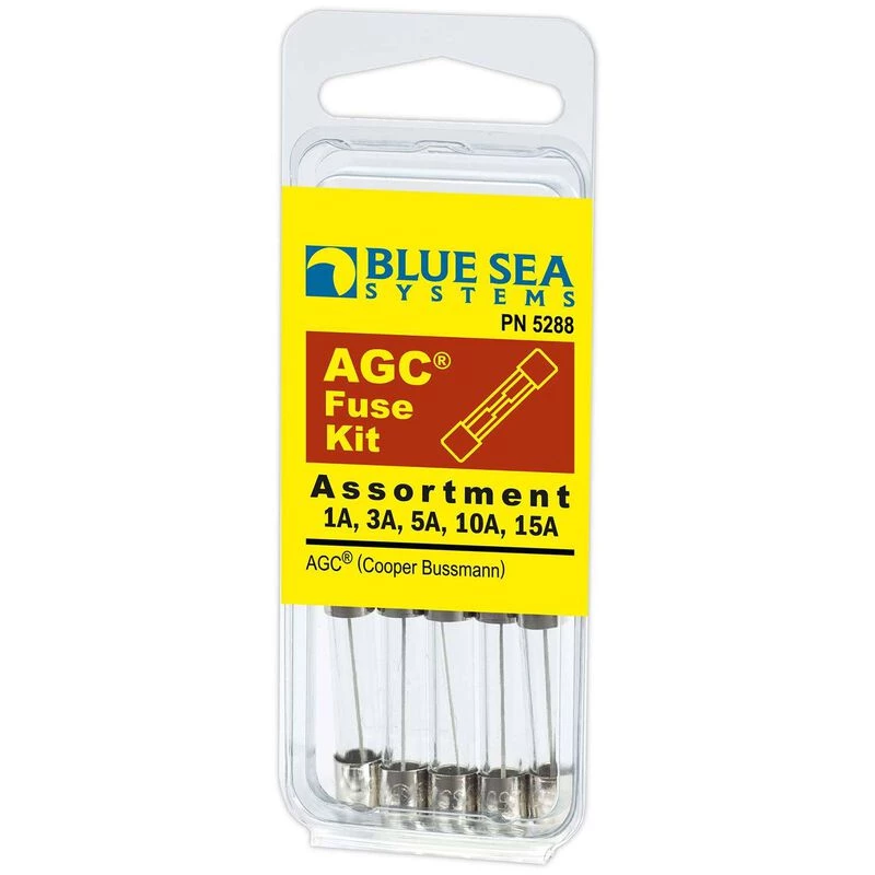 BLUE SEA SYSTEMS AGC Fuse Kit, 5-Piece 1 BLUE SEA SYSTEMS AGC Fuse Kit, 5-Piece