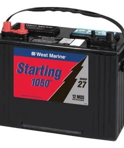 WEST MARINE Flooded Marine Starting Battery, 1050MCA, Group 27