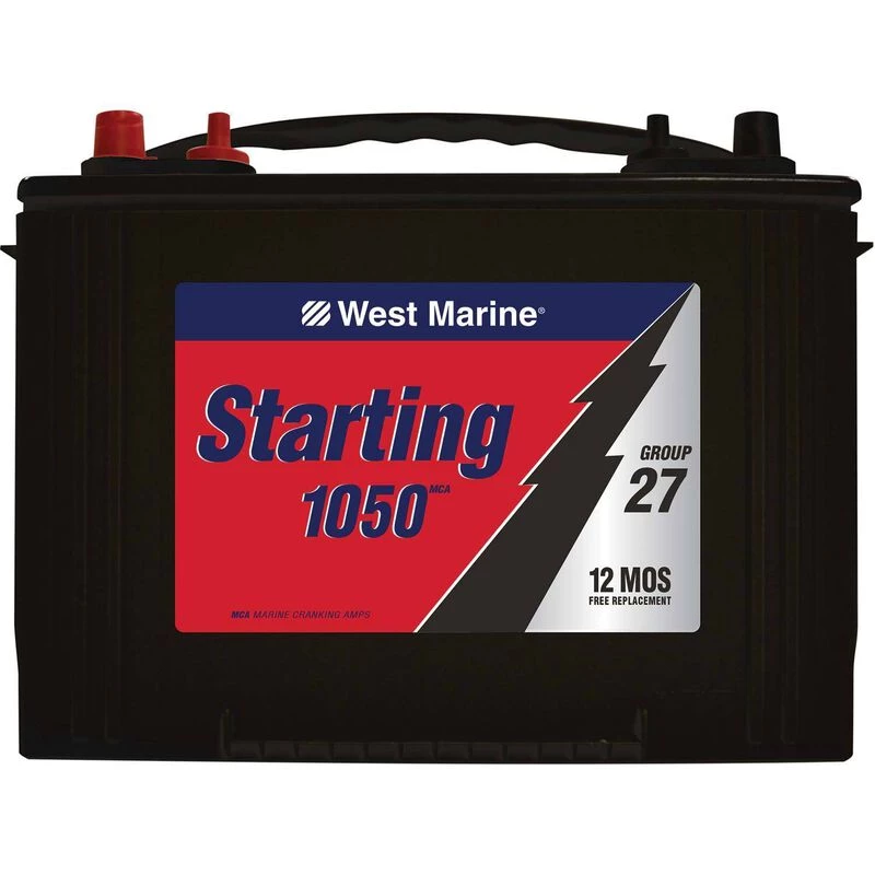 WEST MARINE Flooded Marine Starting Battery, 1050MCA, Group 27 2 WEST MARINE Flooded Marine Starting Battery, 1050MCA, Group 27 - Image 2