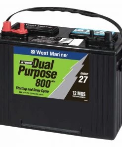 WEST MARINE Dual-Purpose Flooded Marine Battery, 800 MCA, Group 27