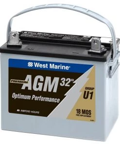 WEST MARINE Group U-1 Dual-Purpose AGM Battery 32 Amp Hours