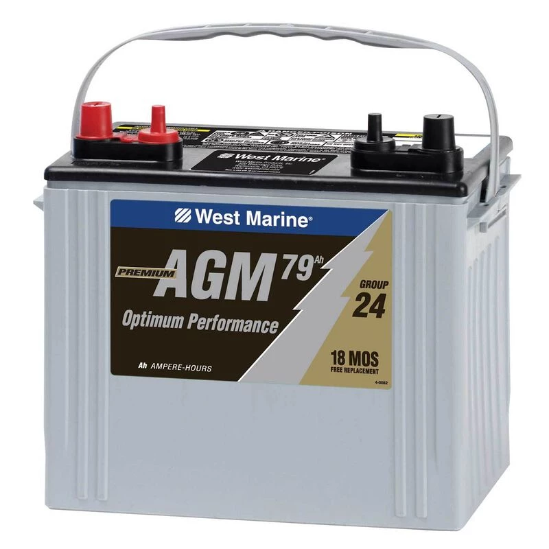 WEST MARINE Group 24 Dual-Purpose AGM Battery, 79 Amp Hours 1 WEST MARINE Group 24 Dual-Purpose AGM Battery, 79 Amp Hours