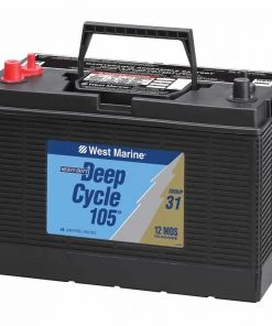 WEST MARINE Deep Cycle Flooded Marine Battery, 105 Amp Hours, Group 31