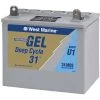 WEST MARINE Group U-1 Gel Deep Cycle Marine Gel Battery, 31.6 Amp Hours