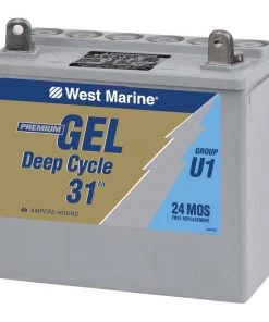 WEST MARINE Group U-1 Gel Deep Cycle Marine Gel Battery, 31.6 Amp Hours