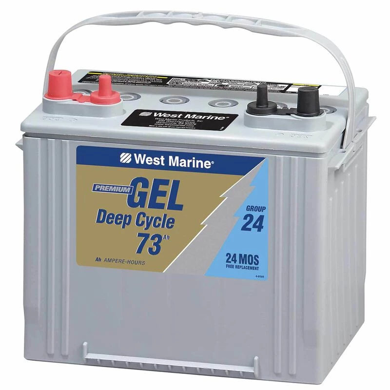 WEST MARINE Group 24 Gel Deep Cycle Marine Gel Battery, 73 Amp Hours 1 WEST MARINE Group 24 Gel Deep Cycle Marine Gel Battery, 73 Amp Hours