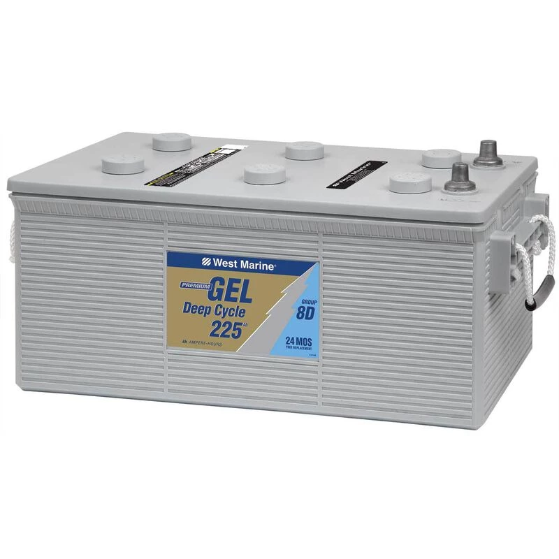 WEST MARINE Group 8D Gel Deep Cycle Marine Gel Battery, 225 Amp Hours 1 WEST MARINE Group 8D Gel Deep Cycle Marine Gel Battery, 225 Amp Hours