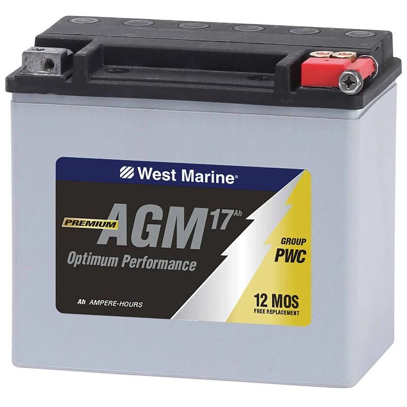 WEST MARINE Group PWC AGM Battery for Personal Watercraft, 17.5 Amp Hours 1 WEST MARINE Group PWC AGM Battery for Personal Watercraft, 17.5 Amp Hours