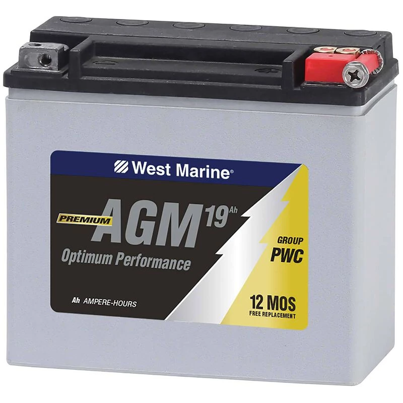 WEST MARINE Group PWC AGM Battery for Personal Watercraft, 19 Amp Hours 1 WEST MARINE Group PWC AGM Battery for Personal Watercraft, 19 Amp Hours