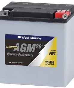 WEST MARINE Group PWC AGM Battery for Personal Watercraft, 26 Amp Hours