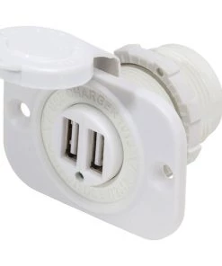 BLUE SEA SYSTEMS 12/24V DC White Dual USB Charger