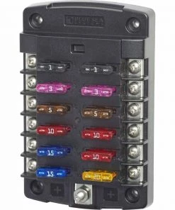 BLUE SEA SYSTEMS ST Blade Fuse Block, 12 Circuits
