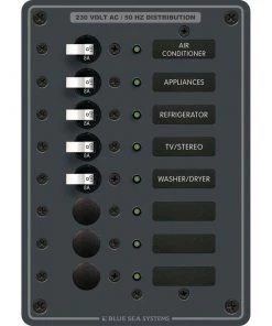 BLUE SEA SYSTEMS 8-Position AC Panel, European