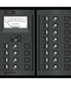 BLUE SEA SYSTEMS 12-Position 12V DC CLB Panel with Voltmeter