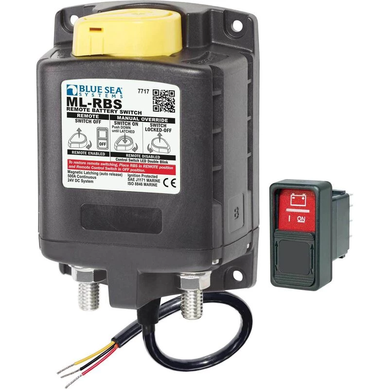 BLUE SEA SYSTEMS ML-RBS Remote Battery Switch with Manual Control Auto-Release, 24V 1 BLUE SEA SYSTEMS ML-RBS Remote Battery Switch with Manual Control Auto-Release, 24V