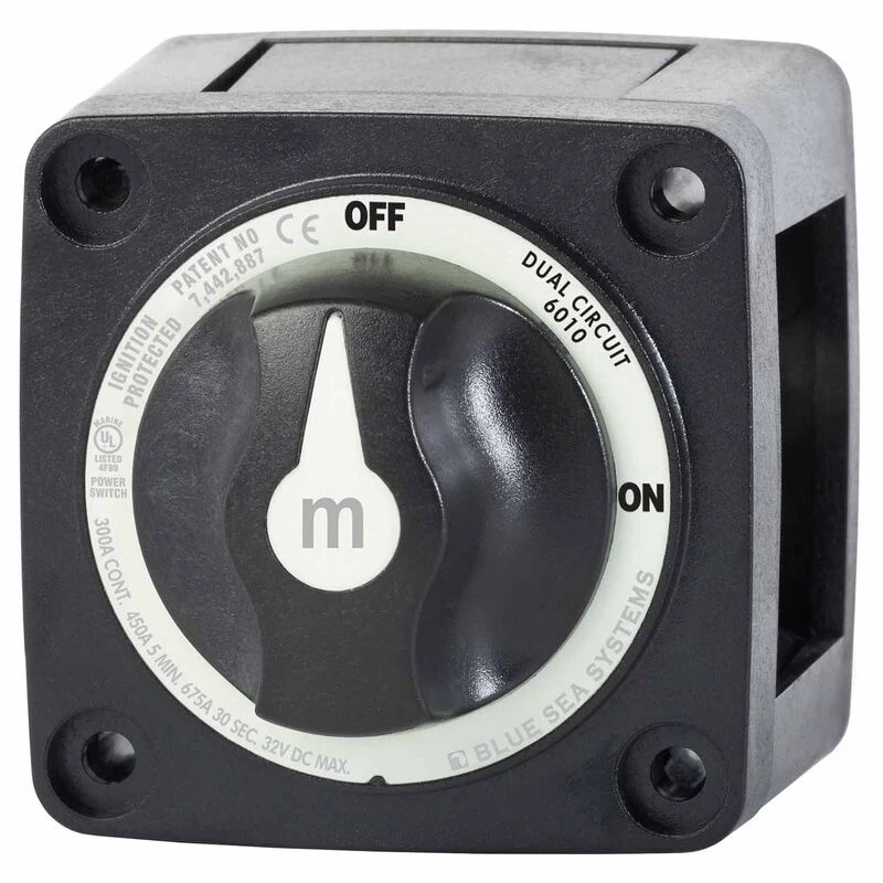 BLUE SEA SYSTEMS m-Series Mini Dual Circuit Battery Switch 1 BLUE SEA SYSTEMS m-Series Mini Dual Circuit Battery Switch