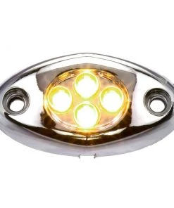 INNOVATIVE LIGHTING 4 LED Courtesy Light, Surface Mount with Chrome Case, Amber LED