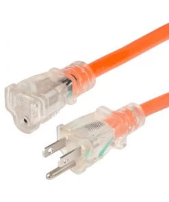 MARINCO 25' Lighted Extension Cord, 15A, 16/3 AWG, Orange