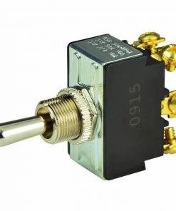 BEP MARINE Chrome Plated Toggle Switch, (On)/Off/(On), DPDT