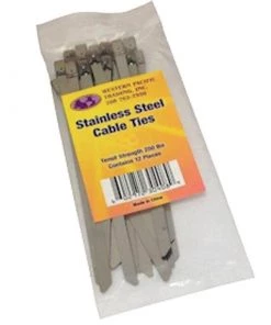 WESTERN PACIFIC TRADING Stainless Steel Cable Ties, .30" x 20", 12-Pack