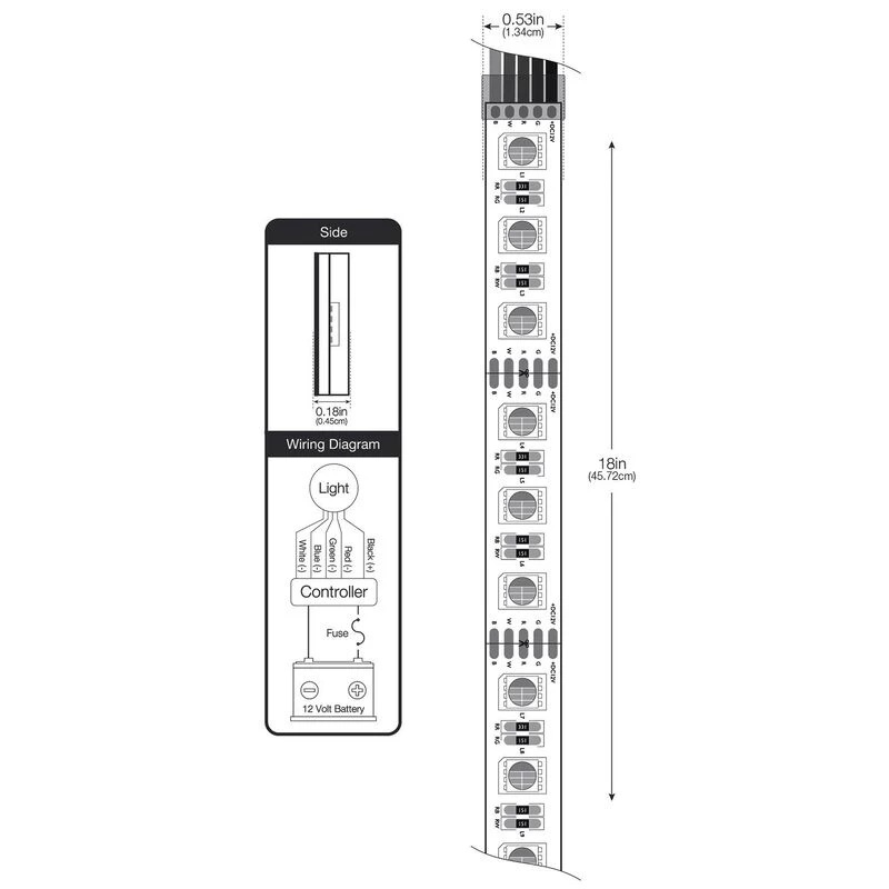 WEST MARINE 18" LED Flexible Strip Light with Self Adhesive backing, RGBW 9 WEST MARINE 18" LED Flexible Strip Light with Self Adhesive backing, RGBW - Image 9