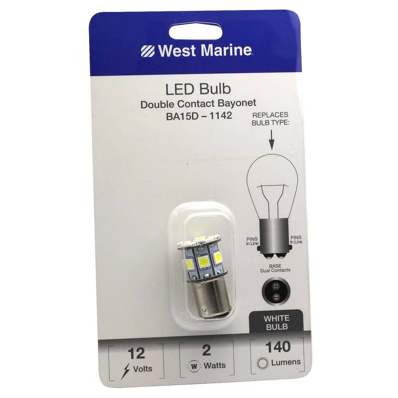WEST MARINE Double Contact Bayonet BA15D-1142 LED Bulb 1 WEST MARINE Double Contact Bayonet BA15D-1142 LED Bulb