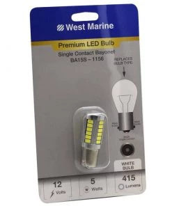 WEST MARINE Single Contact Bayonet BA15S-1156 LED Premium Bulb