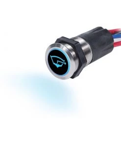 BLUE SEA SYSTEMS 15A Blue/Red Backlit Push Button Switch, Off/On