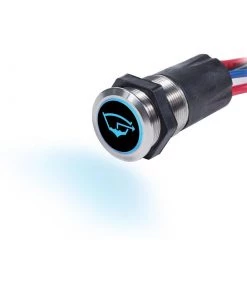 BLUE SEA SYSTEMS 15A Blue/Red Backlit Push Button Switch, Off/Momentary On