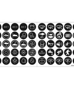 BLUE SEA SYSTEMS Backlit Push Button Switch Label Kit