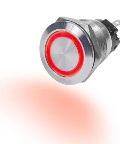 BLUE SEA SYSTEMS 10A Push Button LED Ring Switch OFF-ON, Red