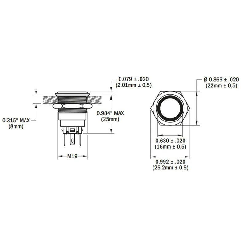BLUE SEA SYSTEMS 10A Push Button LED Ring Switch OFF-(ON), Red 2 BLUE SEA SYSTEMS 10A Push Button LED Ring Switch OFF-(ON), Red - Image 2
