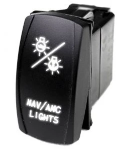 MARINE SPORT LIGHTING Logo Rocker Switch, NAV Lights, White