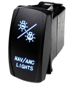 MARINE SPORT LIGHTING Logo Rocker Switch, NAV Lights, Blue