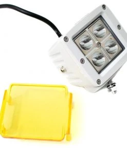 MARINE SPORT LIGHTING 3" x 3" Cube LED Spotlight with Amber Cover