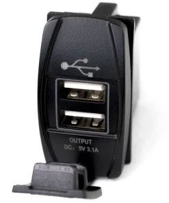 MARINE SPORT LIGHTING Rocker Style 2 Port USB Panel, Blue