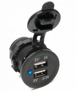 MARINE SPORT LIGHTING Dual Port USB Socket with One Blue LED