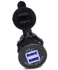 MARINE SPORT LIGHTING Dual Port USB Socket with Four Blue LEDs