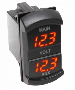 MARINE SPORT LIGHTING Rocker Switch Sized Dual Digital Voltmeter