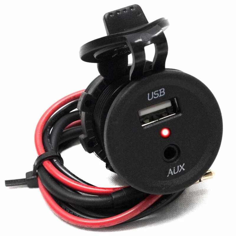 MARINE SPORT LIGHTING Dual Port Round Socket size with USB and AUX input 1 MARINE SPORT LIGHTING Dual Port Round Socket size with USB and AUX input