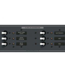 BLUE SEA SYSTEMS Traditional Metal DC Circuit Breaker Panel, 6-Position