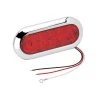 WESBAR Red Stop/Tail/Turn Light with Black Flange and Chrome Trim Snap Ring