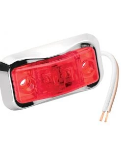 WESBAR LED Waterproof Red Side Marker Clearance Light w/Chrome Bezel